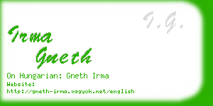 irma gneth business card